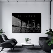 San Antonio Skyline Metal Print - Office - Dark