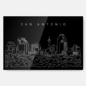 San Antonio Skyline Metal Print Wall Art - Main - Dark