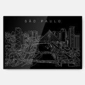 Sao Paulo Skyline Metal Print Wall Art - Main - Dark