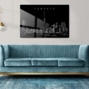 Toronto Skyline Metal Print - Living Room - Dark-1