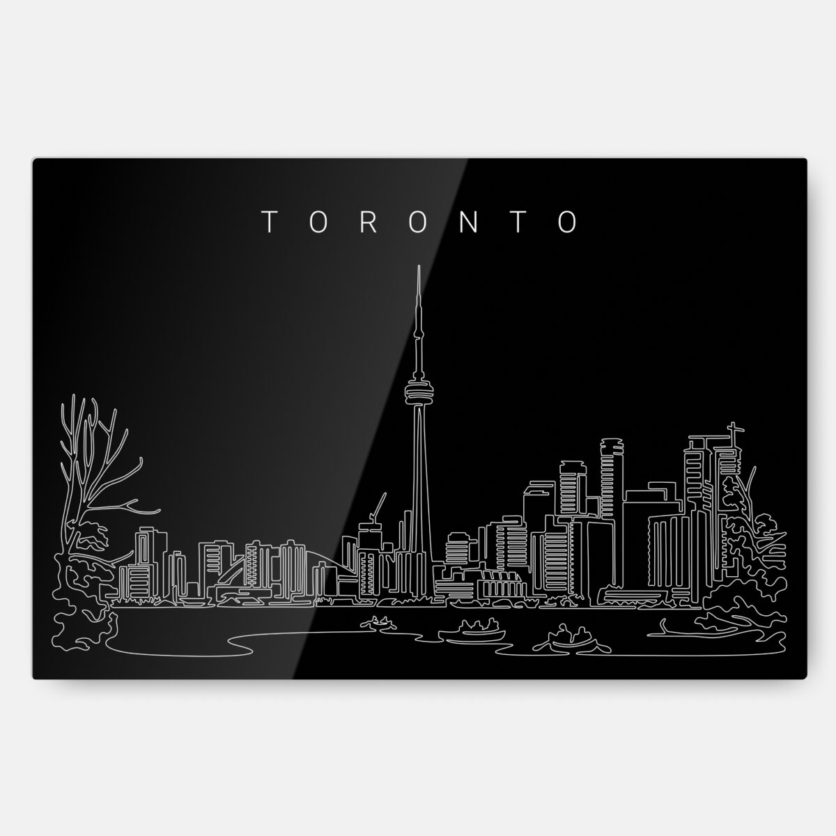 Toronto Skyline Line Art Metal Print