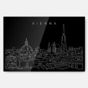 Vienna Skyline Metal Print Wall Art - Main - Dark