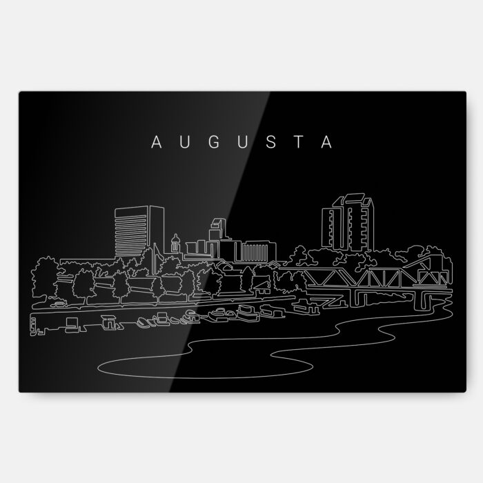Augusta Skyline Metal Print Wall Art - Main - Dark