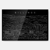 Billings Skyline Metal Print Wall Art - Main - Dark