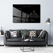 Boston Esplanade Metal Print - Living Room - Dark