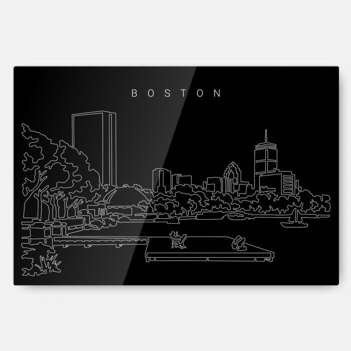 Boston Esplanade Metal Print Wall Art - Main - Dark