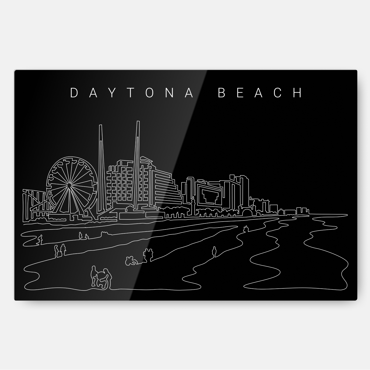 Daytona Beach Metal Print Wall Art - Main - Dark