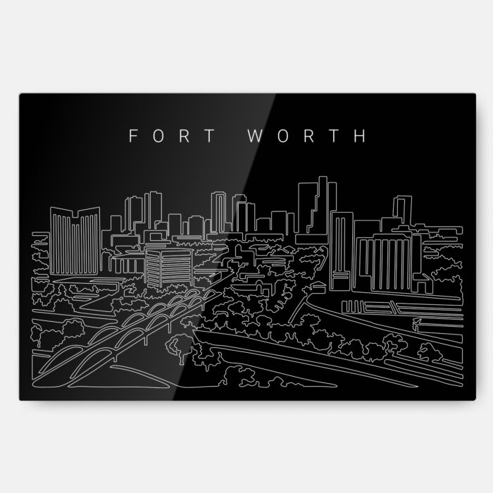 Fort Worth Metal Print Wall Art - Main - Dark