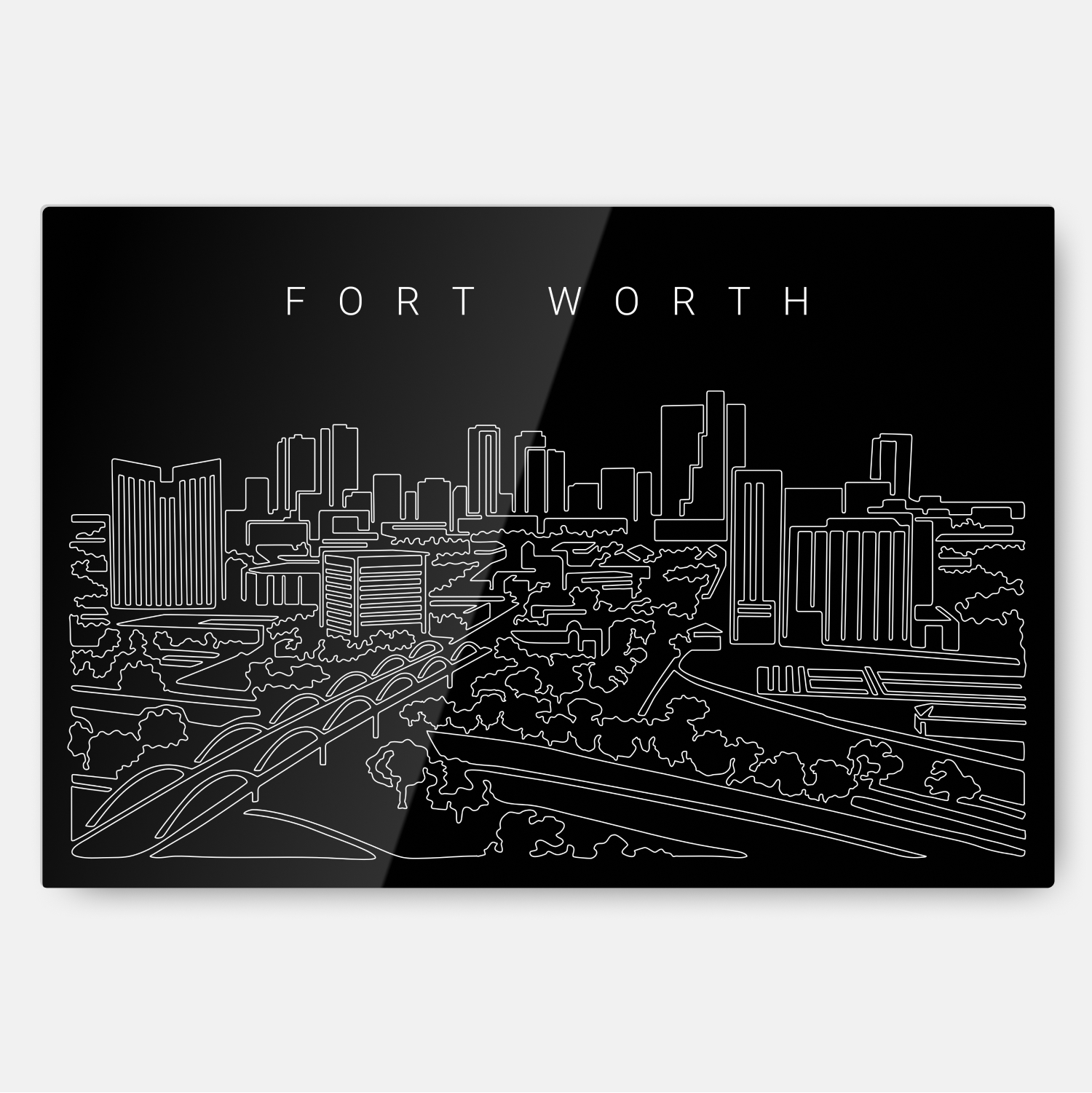 Fort Worth Metal Print Wall Art - Main - Dark