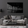 Little Rock Skyline Metal Print - Living Room - Dark