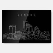 London Skyline Metal Print Wall Art - Main - Dark