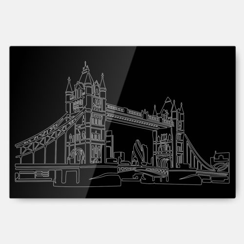 London Tower Bridge Metal Print Wall Art - Main - Dark