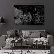 Madison Wisconsin Metal Print - Living Room - Dark