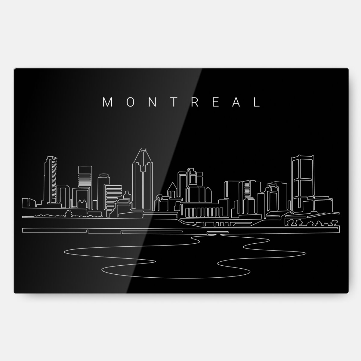 Montreal Skyline Line Art Metal Print