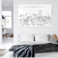 Oklahoma City Skyline Metal Print - Bed Room - Light
