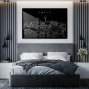 Omaha Skyline Metal Print - Bedroom - Dark
