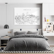 Omaha Skyline Metal Print - Bedroom - Light