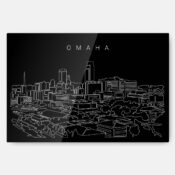 Omaha Skyline Metal Print Wall Art - Main - Dark