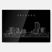 Orlando Skyline Metal Print Wall Art - Main - Dark