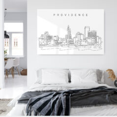 Providence Skyline Metal Print - Bed Room - Light