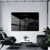 Tempe AZ Skyline Metal Print - Office - Dark