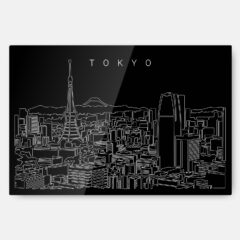 Tokyo Skyline Metal Print Wall Art - Main - Dark