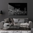 Tulsa Skyline Metal Print - Living Room - Dark