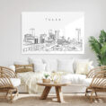 Tulsa Skyline Metal Print - Living Room - Light
