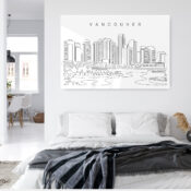 Vancouver Skyline Metal Print - Bed Room - Light