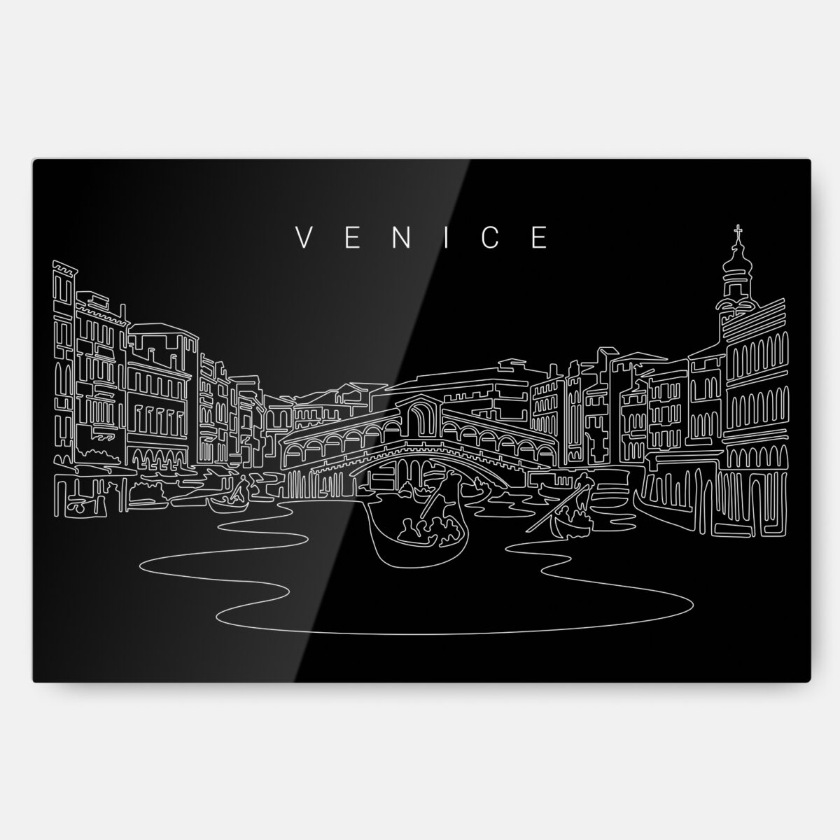 Venice Italy Line Art Metal Print