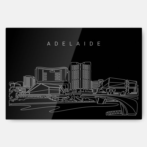 Adelaide Skyline Metal Print Wall Art - Main - Dark