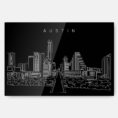Austin TX Skyline Metal Print Wall Art - Main - Dark