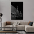Bangkok Wat Arun Temple Metal Print - Living Room - Portrait - Dark