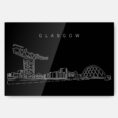 Glasgow Skyline Metal Print Wall Art - Main - Dark