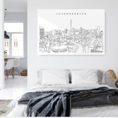Johannesburg skyline Metal Print - Bed Room - Light