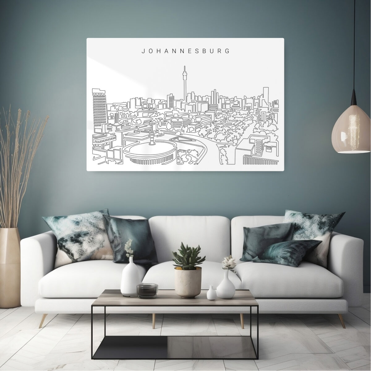 Johannesburg skyline Metal Print - Living Room - Light