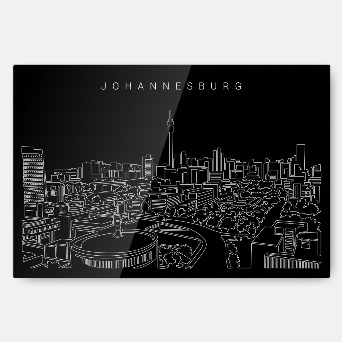Johannesburg skyline Metal Print Wall Art - Main - Dark