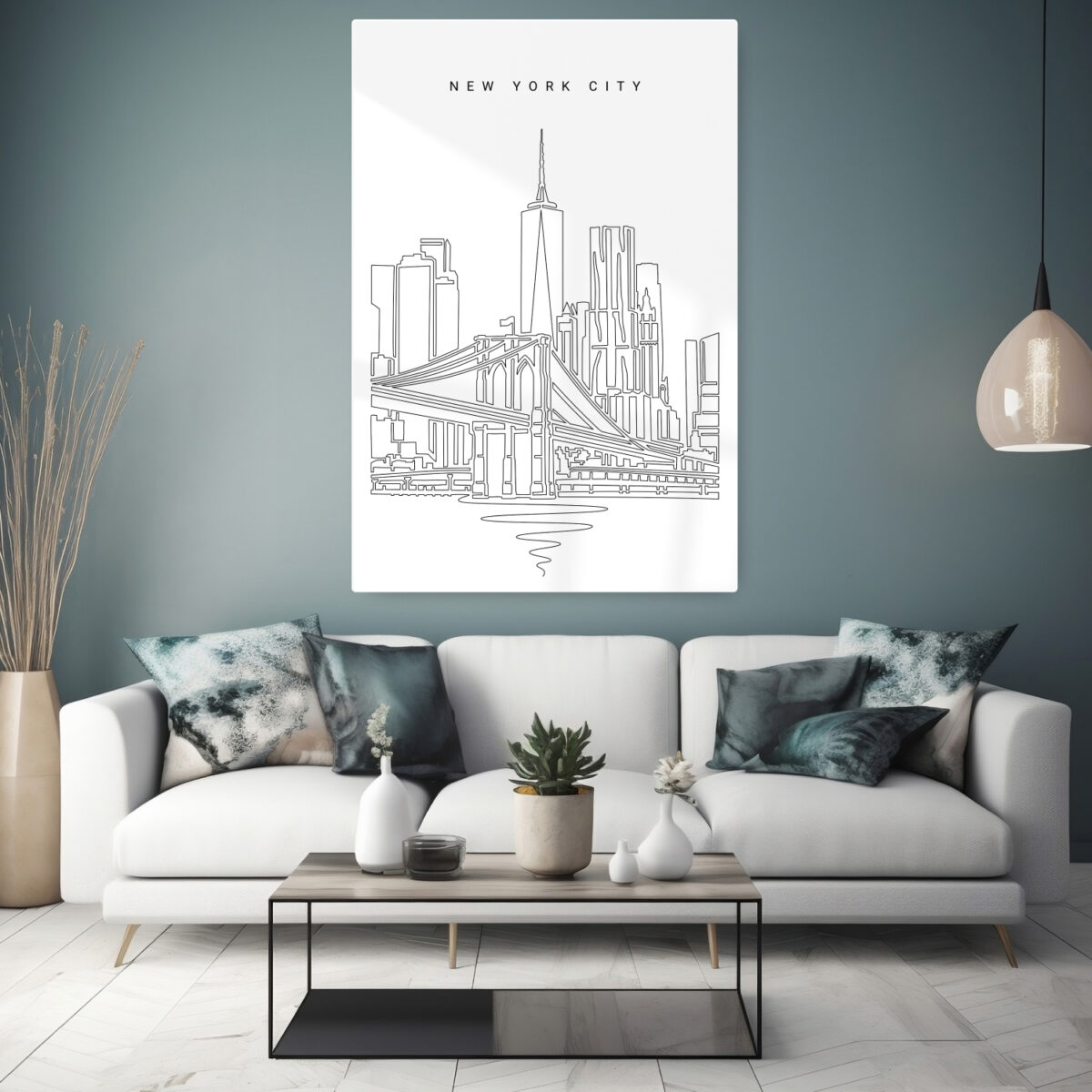 New York City Skyline Metal Print - Living Room - Portrait