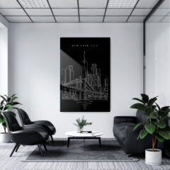 New York City Skyline Metal Print - Office - Portrait - Dark