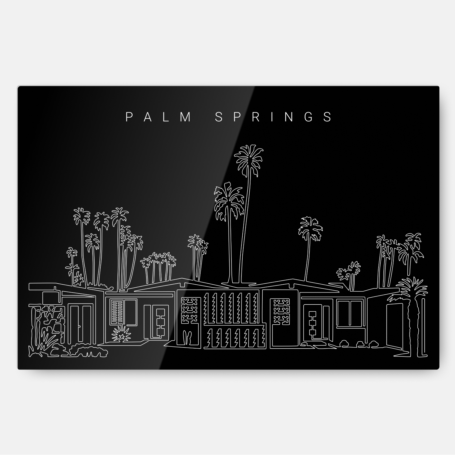 Palm Springs Metal Print Wall Art - Main - Dark