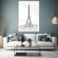 Paris Eiffel Tower Metal Print - Living Room - Portrait