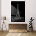 Paris Eiffel Tower Metal Print - Sideboard - Portrait - Dark
