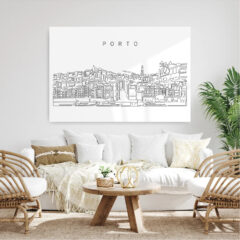 Porto Skyline Metal Print - Living Room - Light