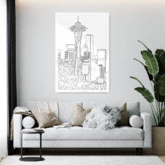 Seattle Space Needle Metal Print - Living Room - Portrait