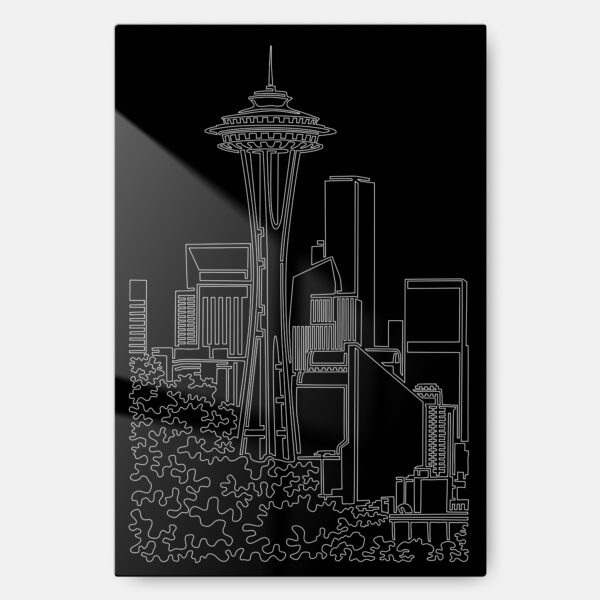Seattle Space Needle Metal Print Wall Art - Main - Portrait - Dark