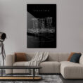Singapore Marina Bay Sands Metal Print - Living Room - Portrait - Dark