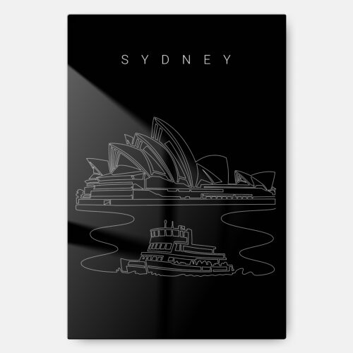 Sydney Opera House Metal Print Wall Art - Main - Portrait - Dark