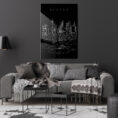 Sydney Skyline Metal Print - Living Room - Portrait - Dark