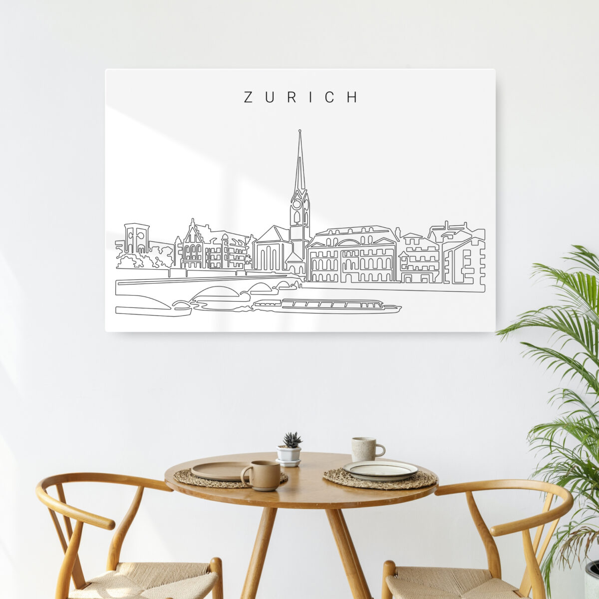 Zurich Skyline Metal Print - Kitchen - Light