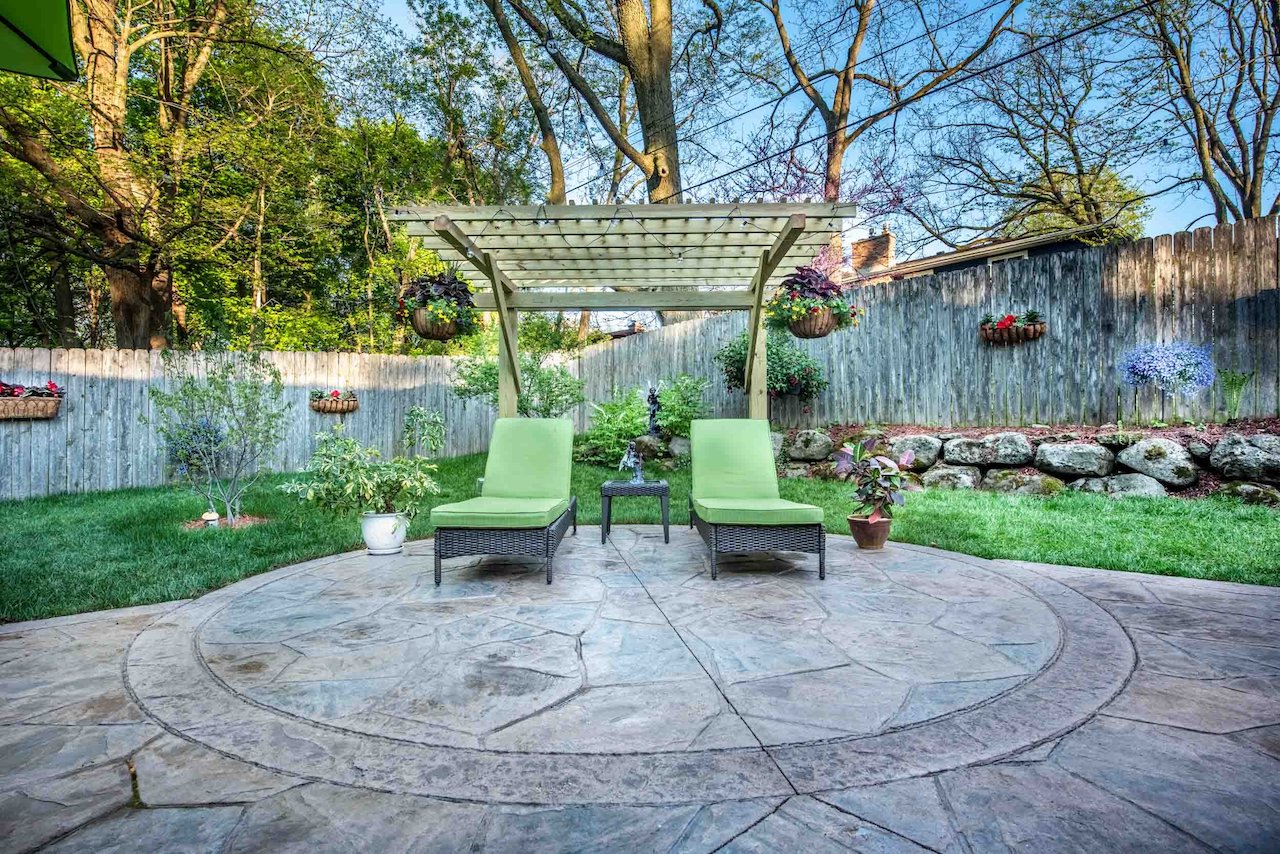 home outdoor oasis ideas stamped concrete patio